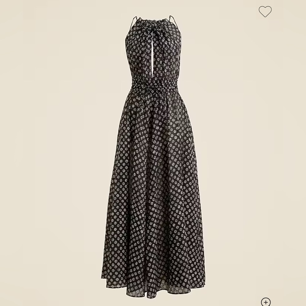 J. Crew Crinkled maxi dress in block print